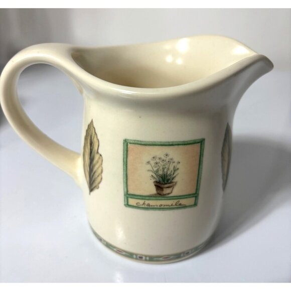 Pfaltzgraff Naturewood Herb‎ Garden Stoneware Creamer Pitcher - Picture 1 of 6